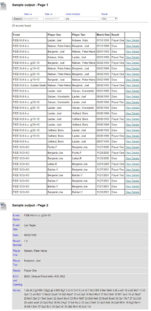 Assignment 03 Chess Database Your client is a web site devoted to