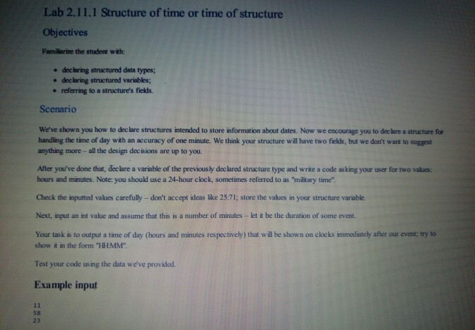 Improve the student's skills in: using and declaring structured data types and