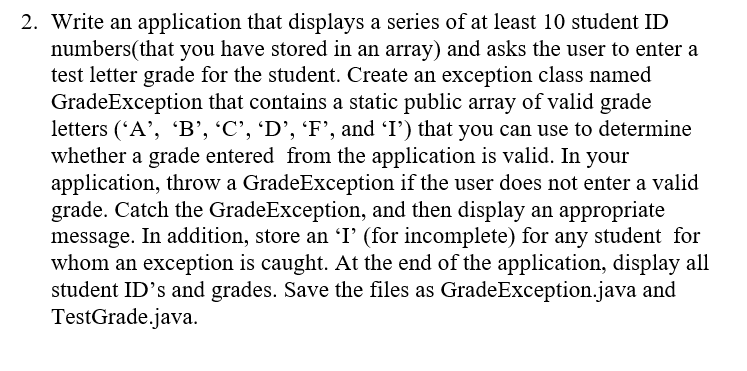 Java: 2. Write an application that displays a series of at least