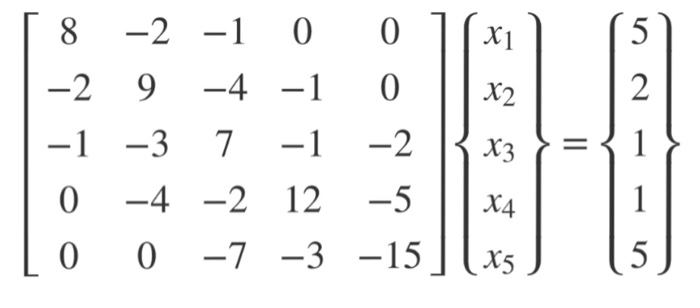  Please develop a Wolfram Mathematica code that solves this Tridiagonal Matrix