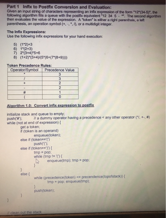 Spring 2018 Stack and Queue Hand Executions Perform several HAND EXECUTIONS of