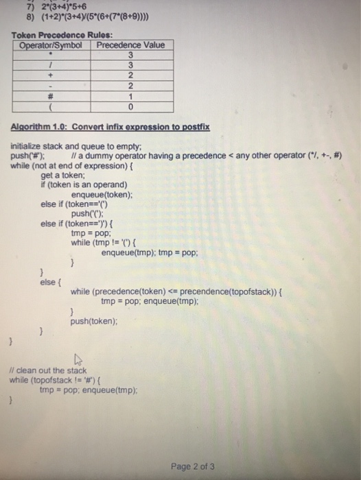 the following stack and queue algorithms. This is not an implementation, which