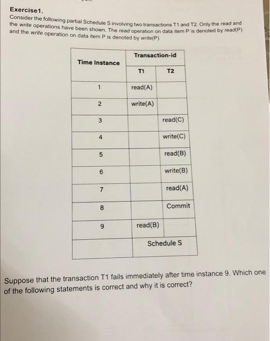 Distributor database Exercise 1. the write operations have been shown. The read