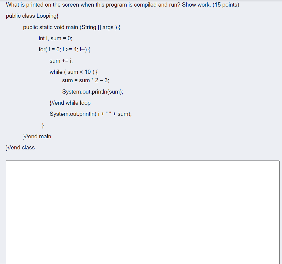  What is printed on the screen when this program is compiled