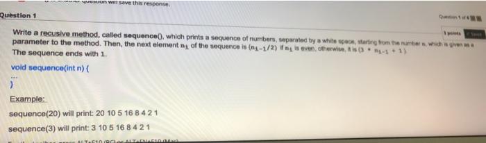 sequencel), which prints a sequence of berseys parameter to the method. Then,