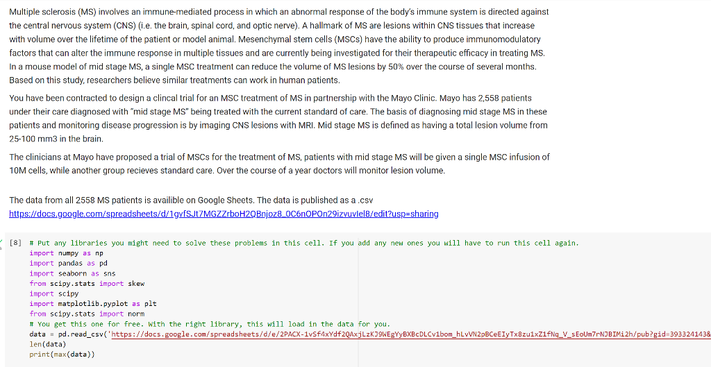  please help me with the code (python)for questions 3 and 4.
