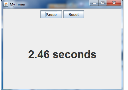 the elapsed time, in 0.01 second increments. The text in the label