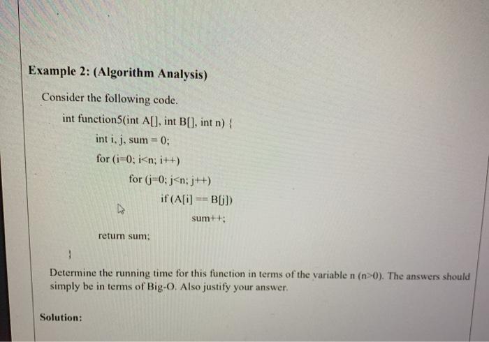 data structure c++ Example 2: (Algorithm Analysis) Consider the following code. int
