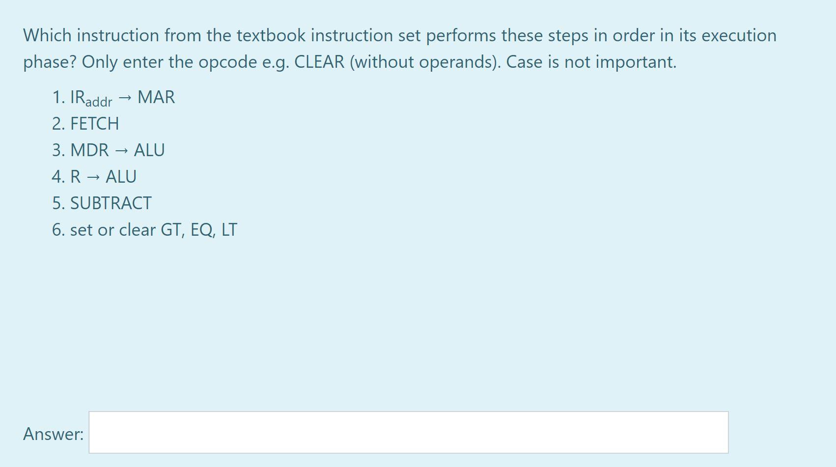X SUBTRACT X DECREMENT X COMPARE X 1000 JUMP X Meaning CON(X)
