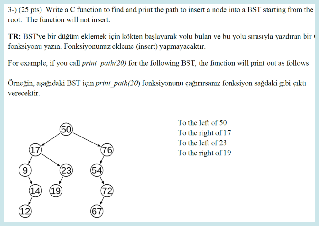  C programming please, thanks in advance 3-) (25 pts) Write a