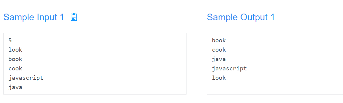 Please write a program to sort string. The rule of order as