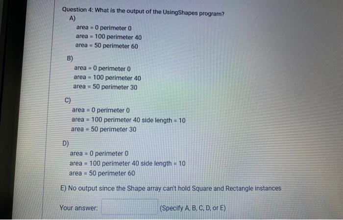 aletermovestionti potic class shape pretected int areay public class Pectangle extesds srage