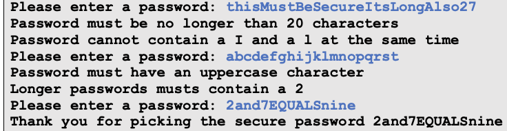 elif, else statements, while loops, strings, and lists. Nothing else please!) Write