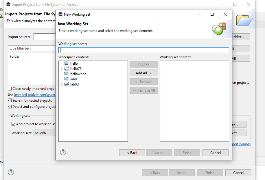workspace folder but the java eclipse app is still blank and I