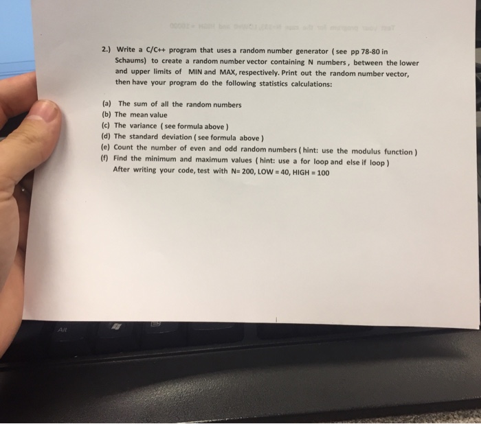  need help writing code 2.) write a c/c++ program that uses