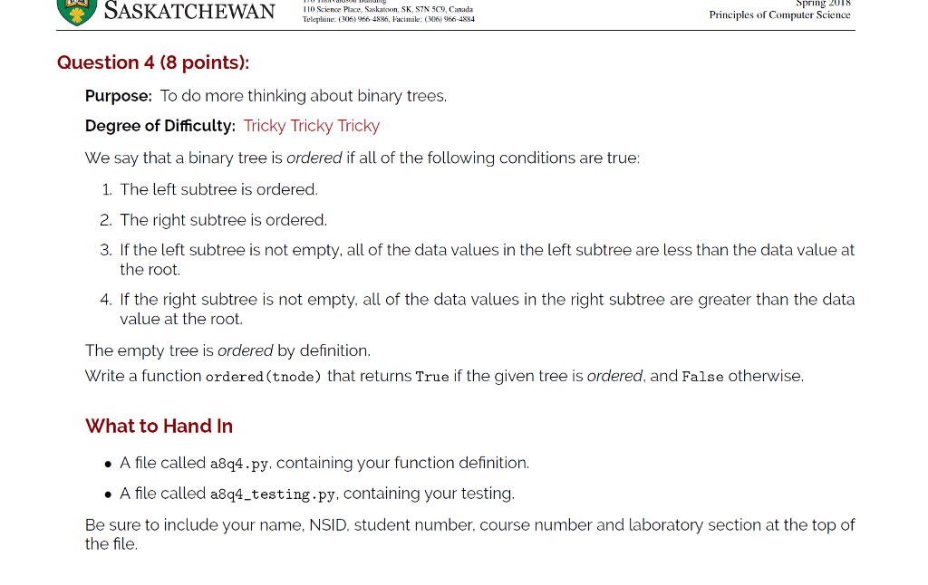 Python 3.x Binary Trees ADT This is ADT so I have to