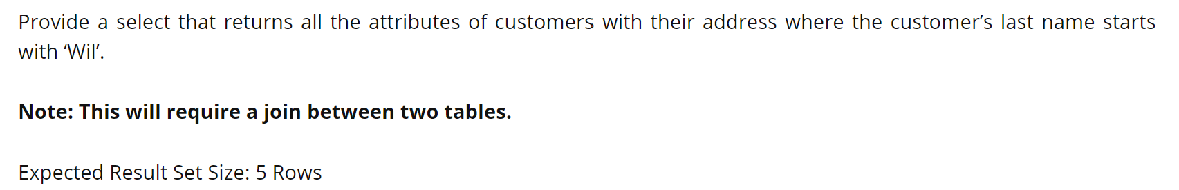 Database systems Provide a select that returns all the attributes of customers