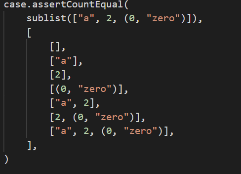 or even no elements at all. Example: [1], [2], [3] and [4]