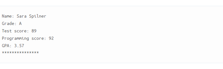 basic properties of a student. Define the class studentType with the same