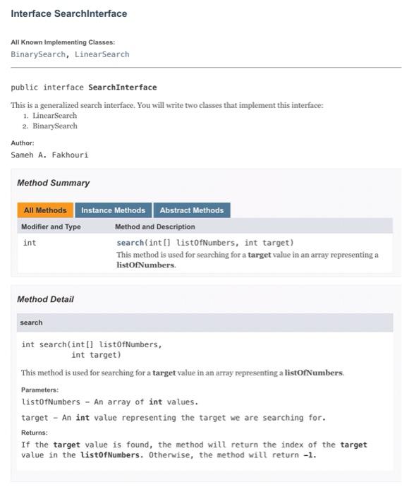 will implement the TestTimesInterface, The interface may be downloaded from TestTimesInterface.java The
