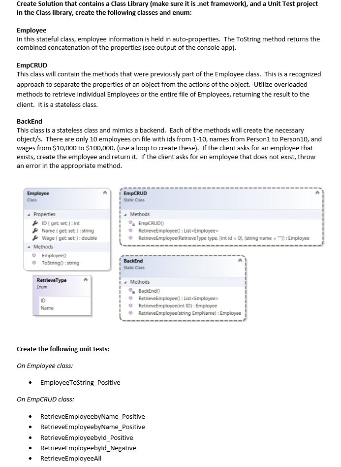  Create Solution that contains a Class Library (make sure it is.net