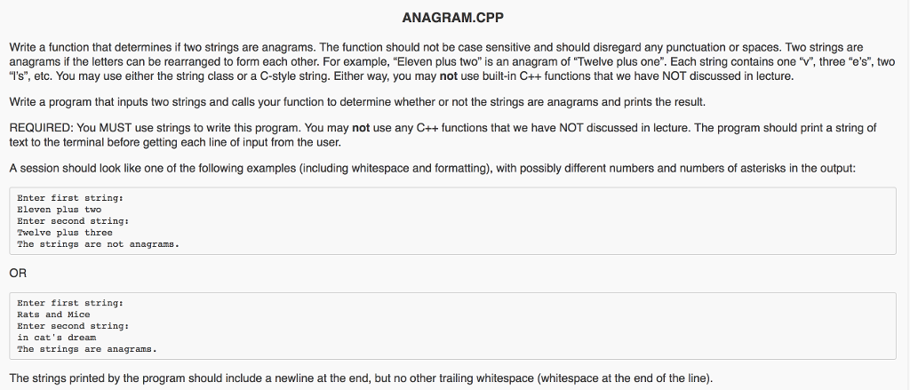  This code is in C++ Write a function that determines if
