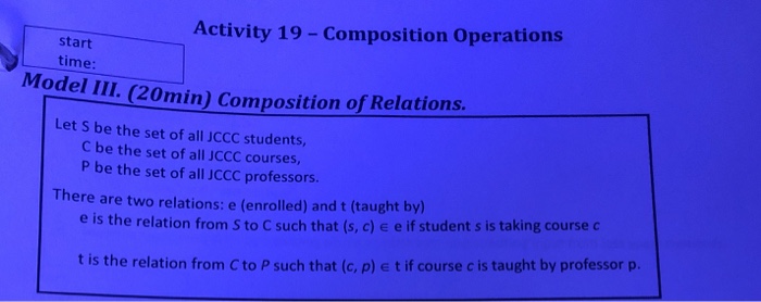  stat Activity 19 -Composition Operations time: min) Composition of Relations. Let