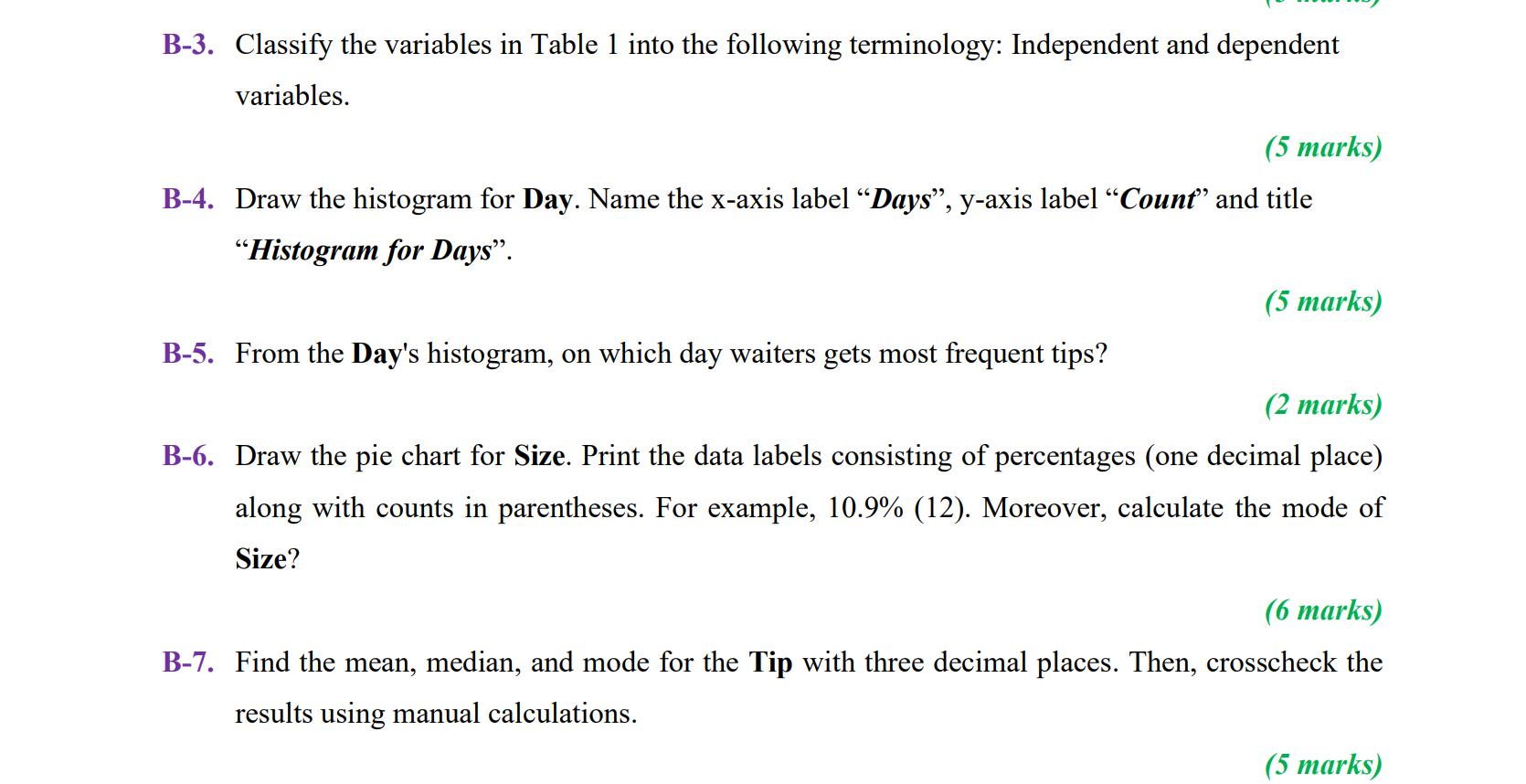 the others (C&D) are for practice purposes. * Provide the output solution