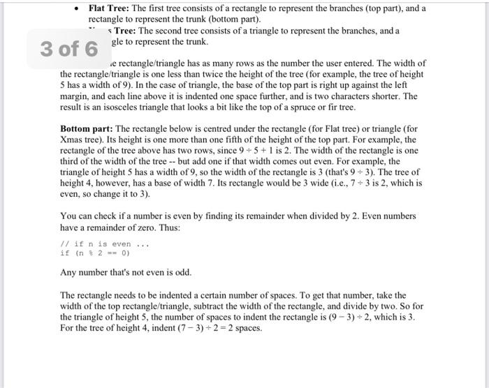 tree. The program TreeStructures.java asks the user for the height of a