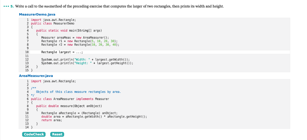arguments that finds the larger of any two objects, using a Measurer