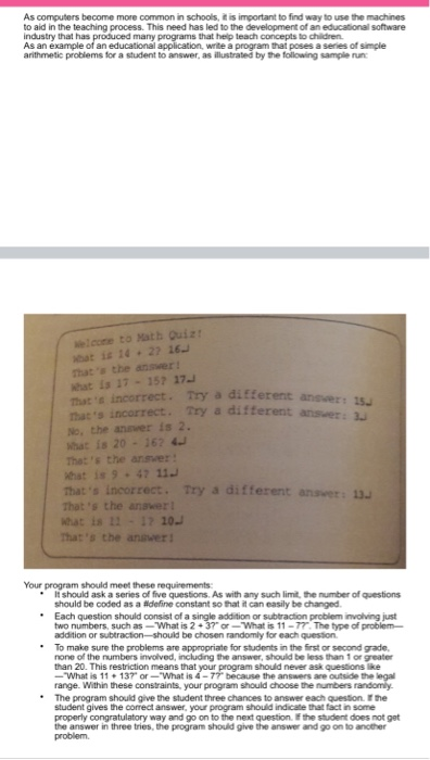 Please use C As computers become more common in schools is important