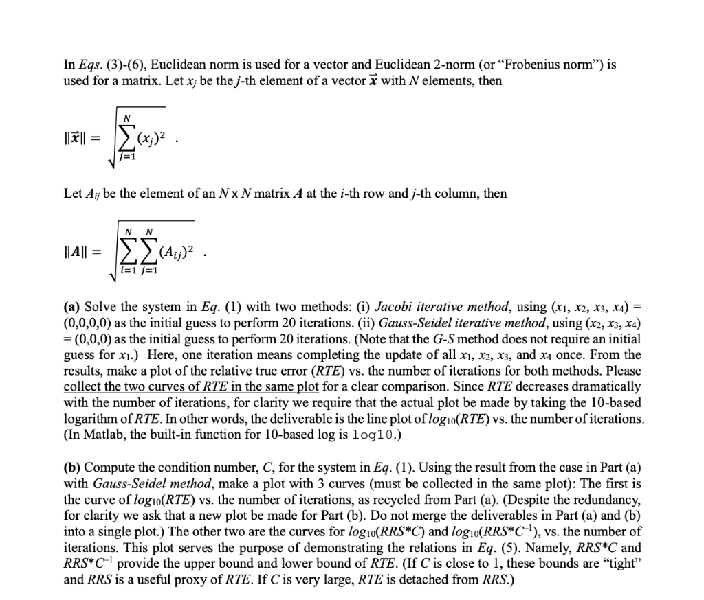 Prob 1 (4 points) A system of linear equations is given: 4