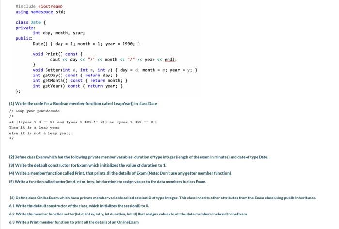  #include using namespace std; class Date private: int day, month, year;