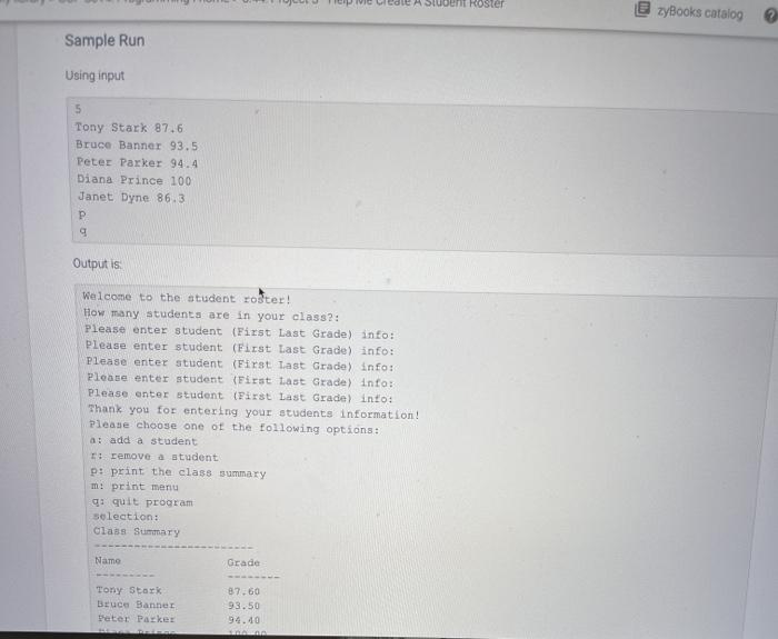 read in a Students information from standard in (user entered). The second