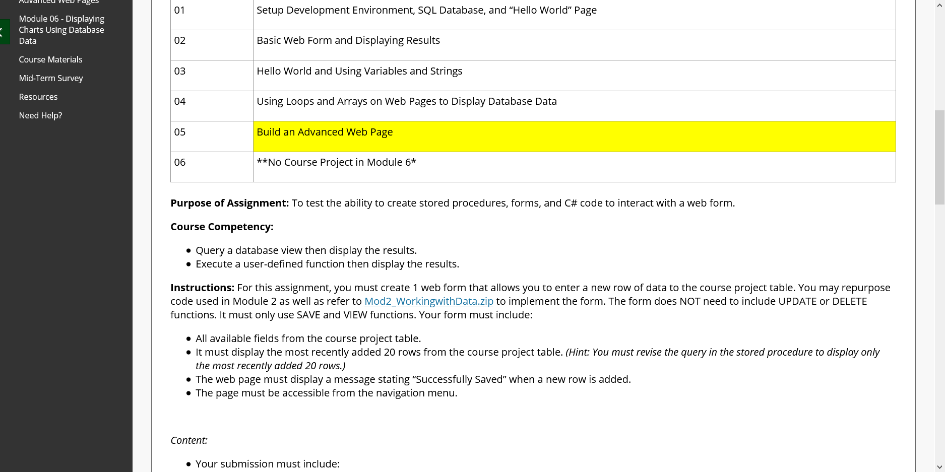  01 Setup Development Environment, SQL Database, and "Hello World" Page Module