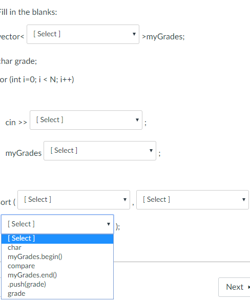  ill in the blanks: ector
