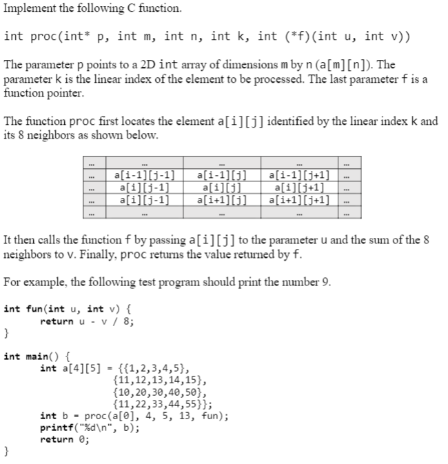 Write this program in C LANGUAGE Implement the following C function. int