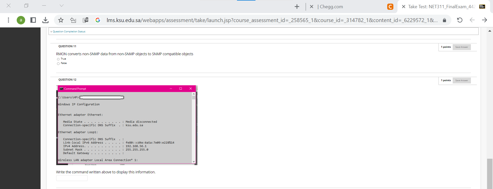 QUESTION 11 RMON converts non-SNMP data from non-SNMP objects to SNMP