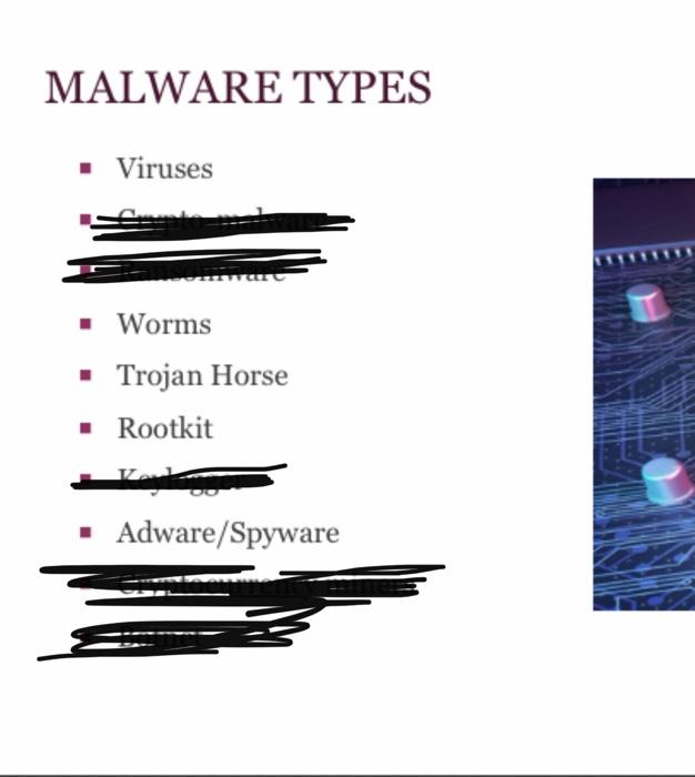 malware that we discussed in class, expand on how it is different