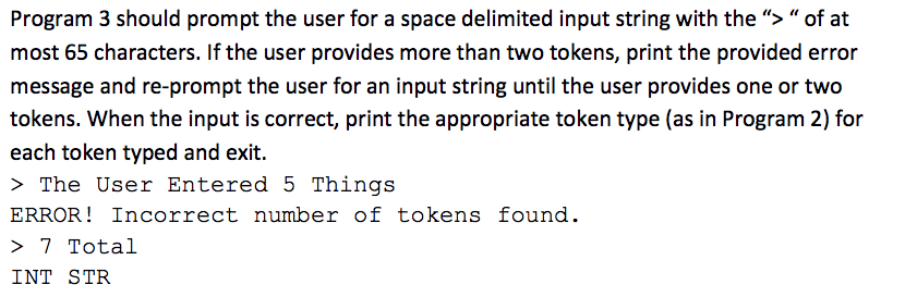 this Assignment should be delivered in C language Program 3 should prompt