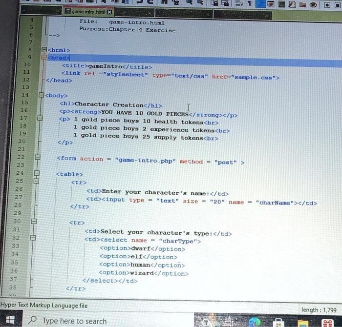 code for game-intro.html which will be provided. In order to test your