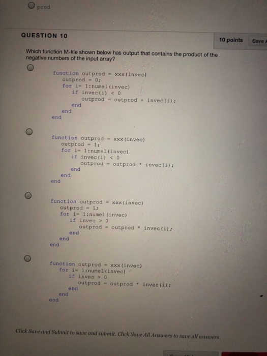  O prod QUESTION 10 10 points SaveA Which function M-fle shown
