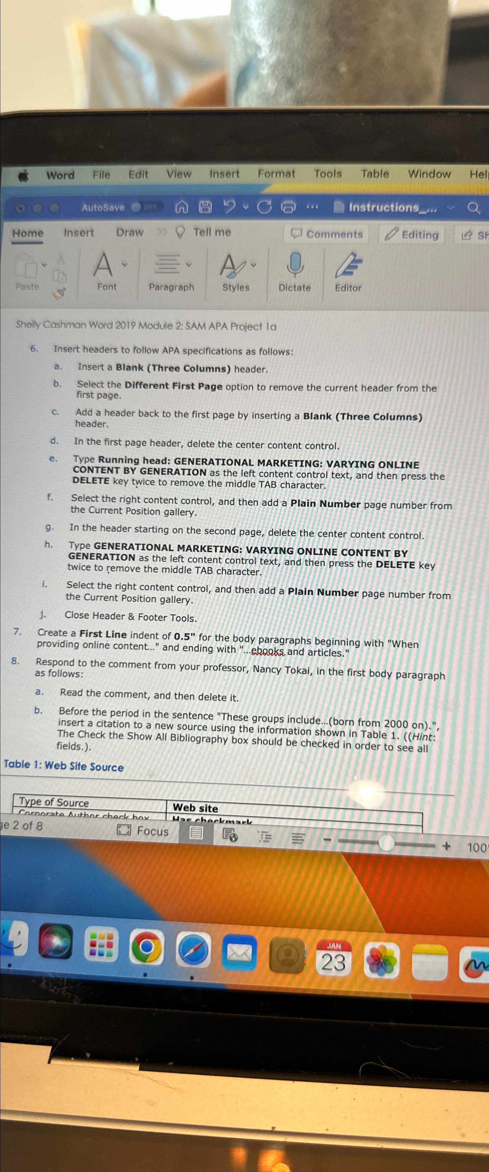 & Word File Edit View Insert Format Tools Table Window Hel