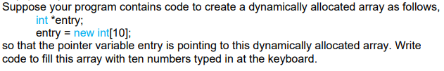 this is in c++ Suppose your program contains code to create a