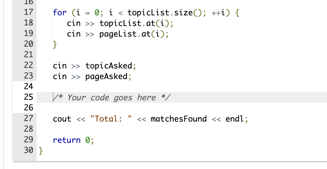 matchesFound with the number of element pairs that match both topicAsked and