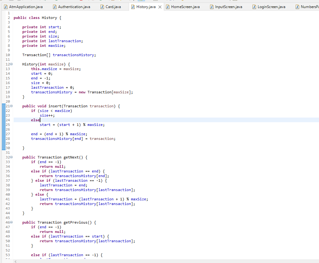 0 , new History(5))); public Card check (String cardNumber) \{ return dataBase.get(cardNumber);