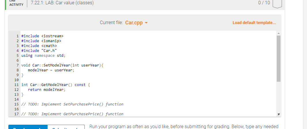 as read only Current file: main.cpp - Current file: Car.cpp - Load