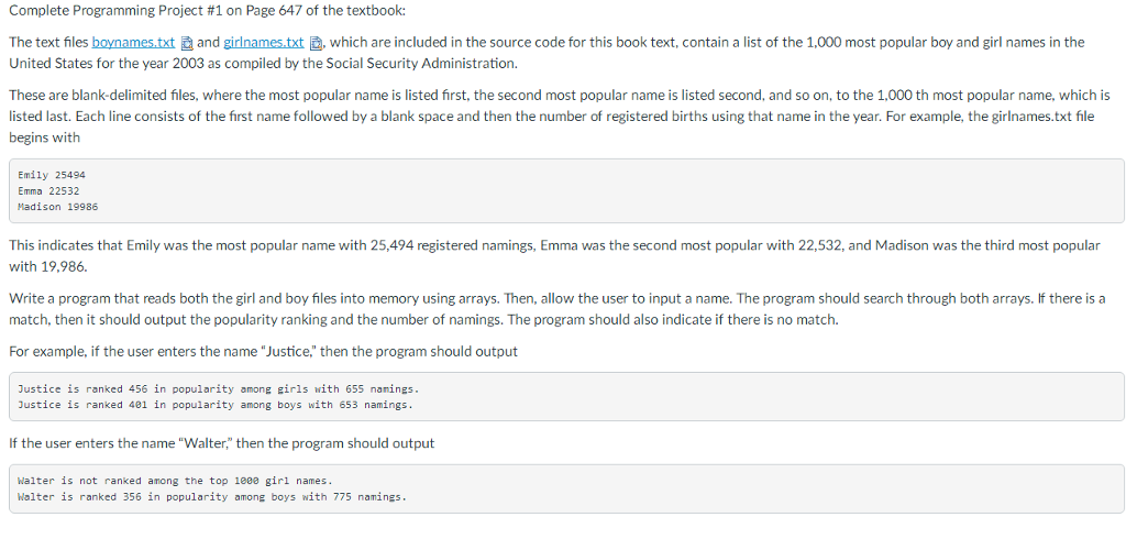  java language Complete Programming Project #1 on Page 647 of the