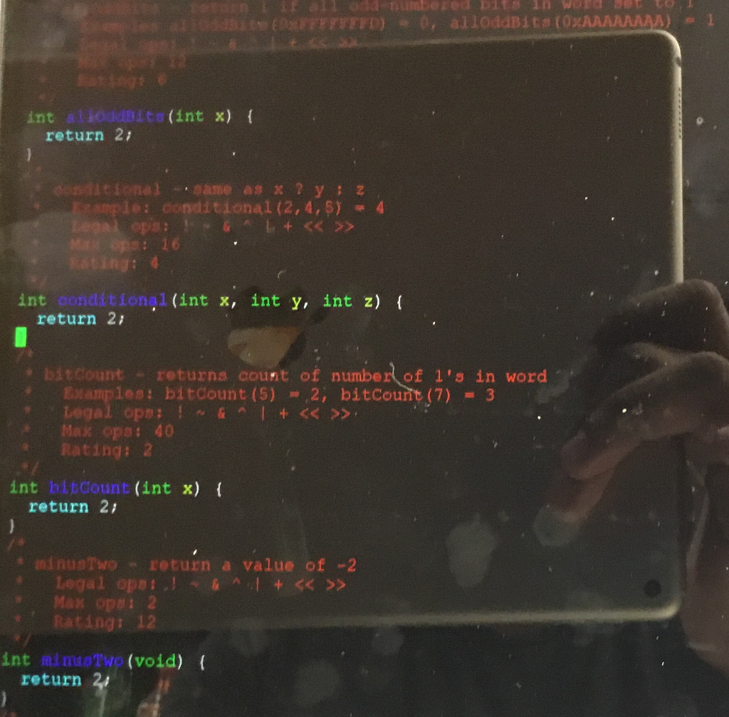 (int x, int y) return 2; middleBits - return word with bits
