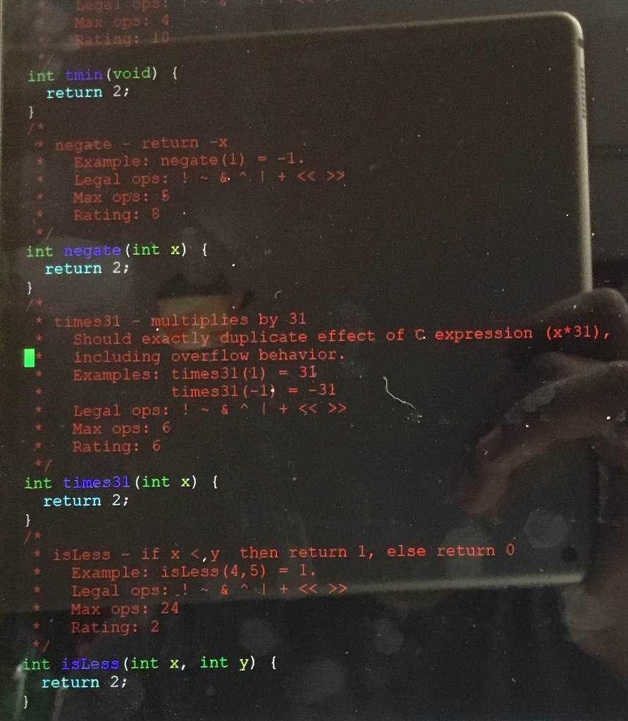 15 and 16 set to 1 Legal ops:!-& * I+> Max ops: